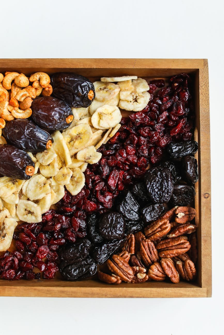 photo of assorted fruits on wooden tray